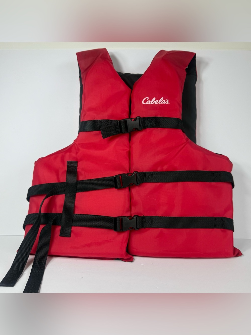 Cabela’s Red Adult Universal Life Vest Type III PFD Boating Jacket Model CB-160